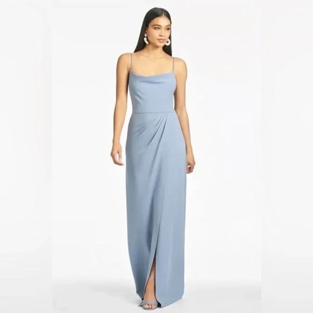 Sachin & Babi-NWT- Paulina Slate Blue 4-Way Stretch‎ Crepe Gown Sz:6 Ret$325